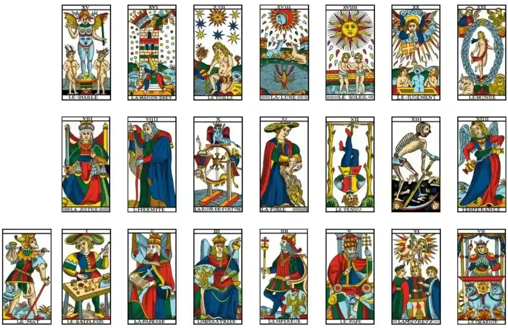 Cartes traditionnelles du tarot de Marseille